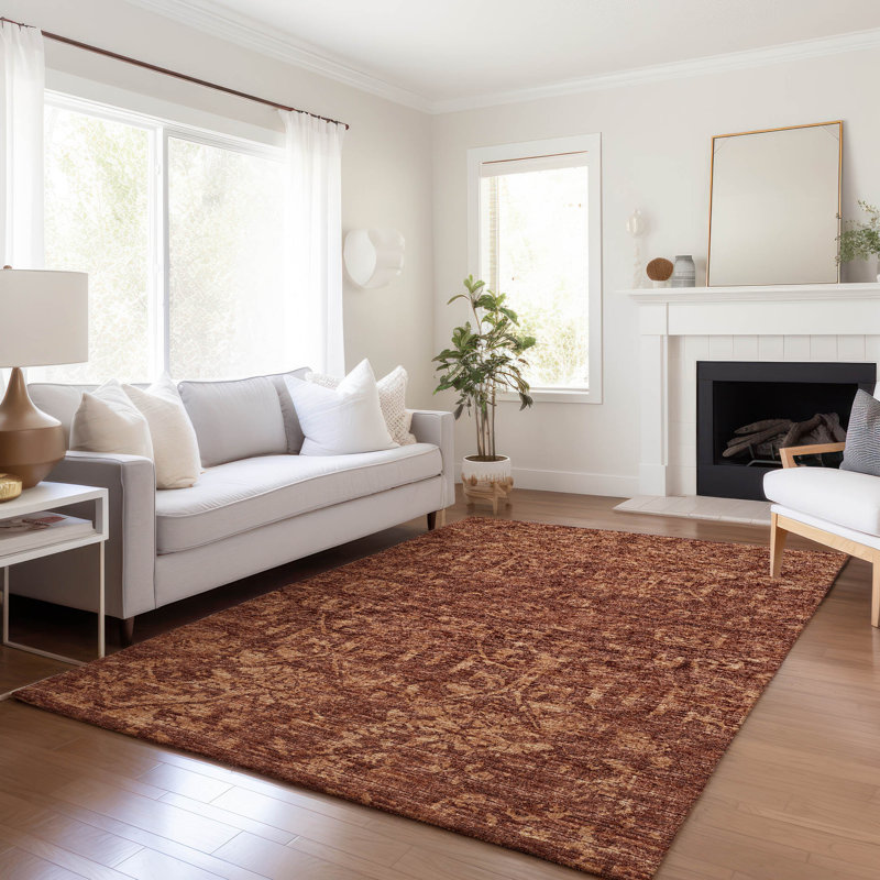 Premium Machine Washable Mayfield AMF40 Oriental Rug, Clay, 10' x 14'