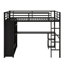 Structure de lit mezzanine avec garde-robe, bureau et tablettes de rangement