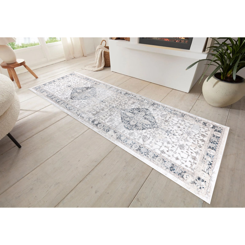 Tapis abstrait à motif de médaillon moderne MDA Rugs Bernard Collection, Tapis de couloir 2 pi 5 po x 7 pi 6 po