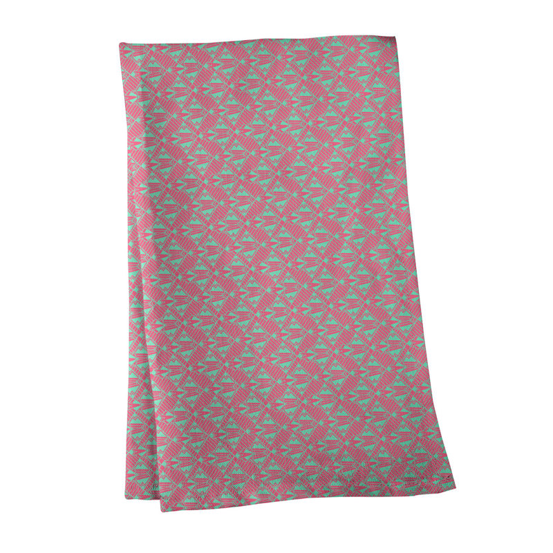 Torchon Suoz Classic Art Deco, Polyester sergé, Rouge / Vert
