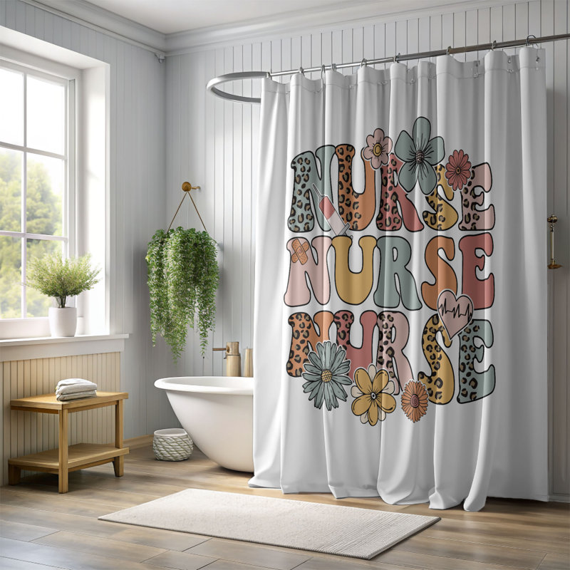 Nurse Love - Rideau de douche standard 1 pièce, H 74 po x l 40 po