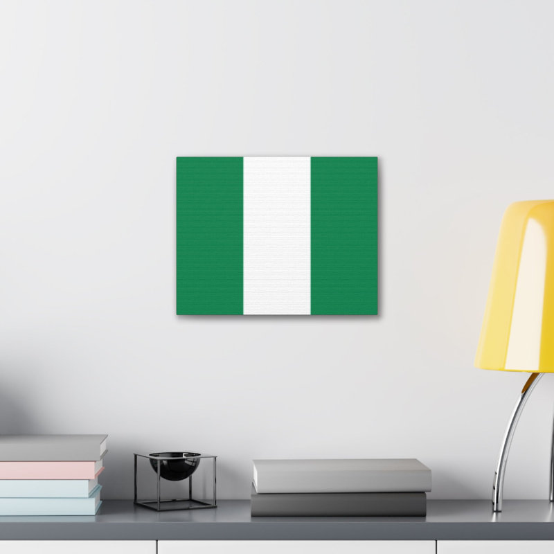 "Drapeau du pays nigérian" sur toile, H 12 po x l 16 po