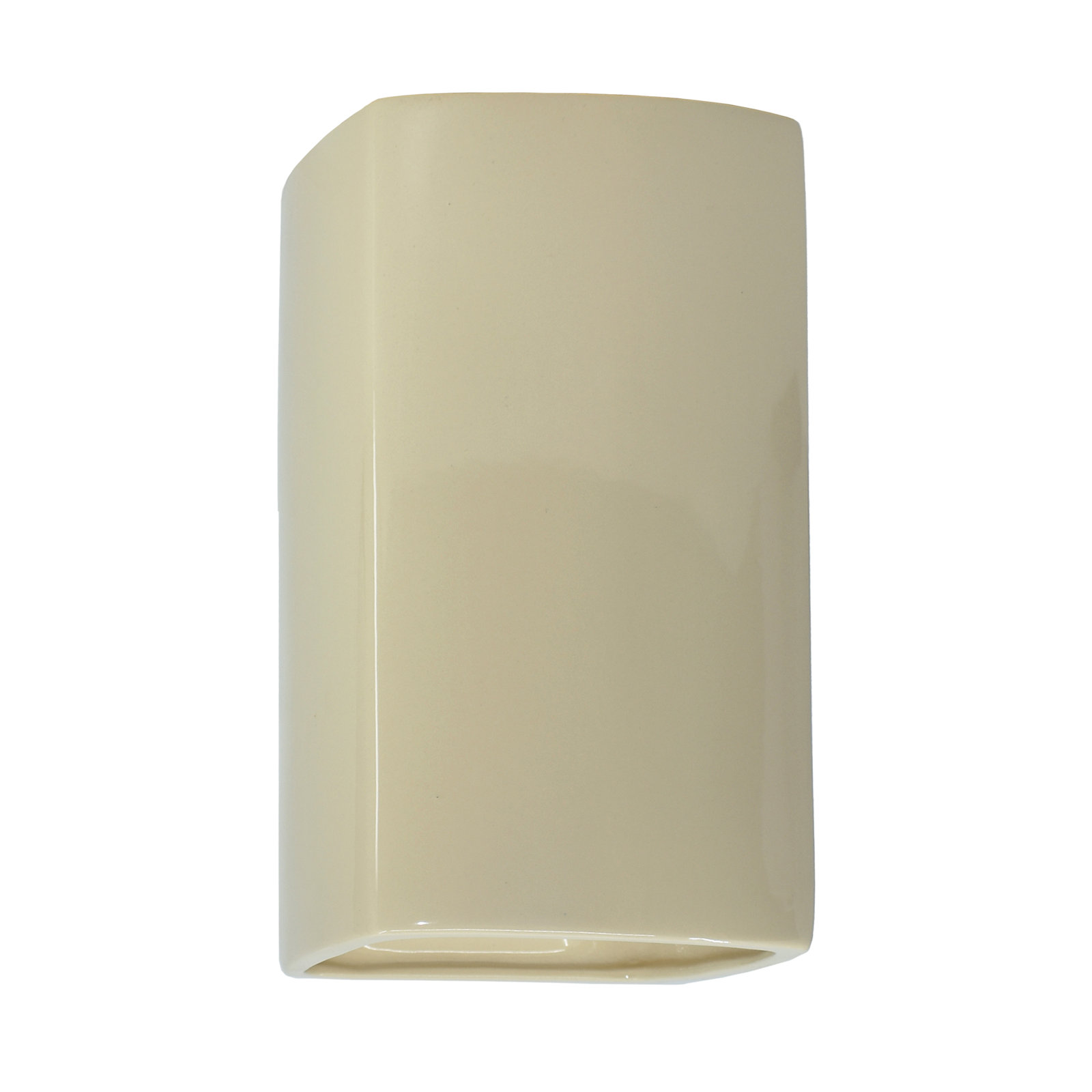 Nomad Outdoor Ceramic LED Wall Light, Gloss Vanilla, Integrated LED, 9.5" H x 5.25" W x 4.5" D