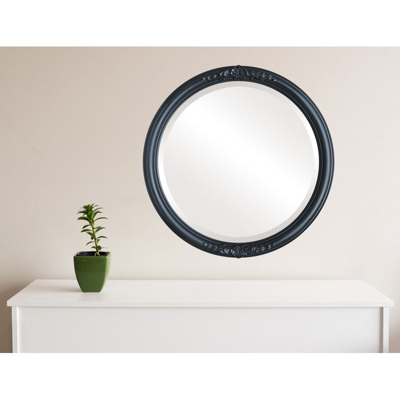 Miroir Rhin, Noir mat, H 15 po x l 15 po