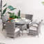 Ensemble de salle à manger long pour 4 personnes 47,24 po avec coussins Round-87426664