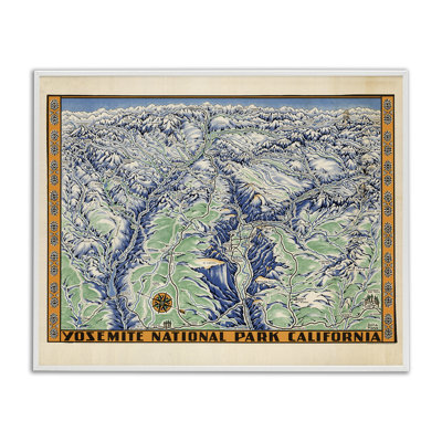Vintage Yosemite Map Giclee Art by Stellar Design Studio