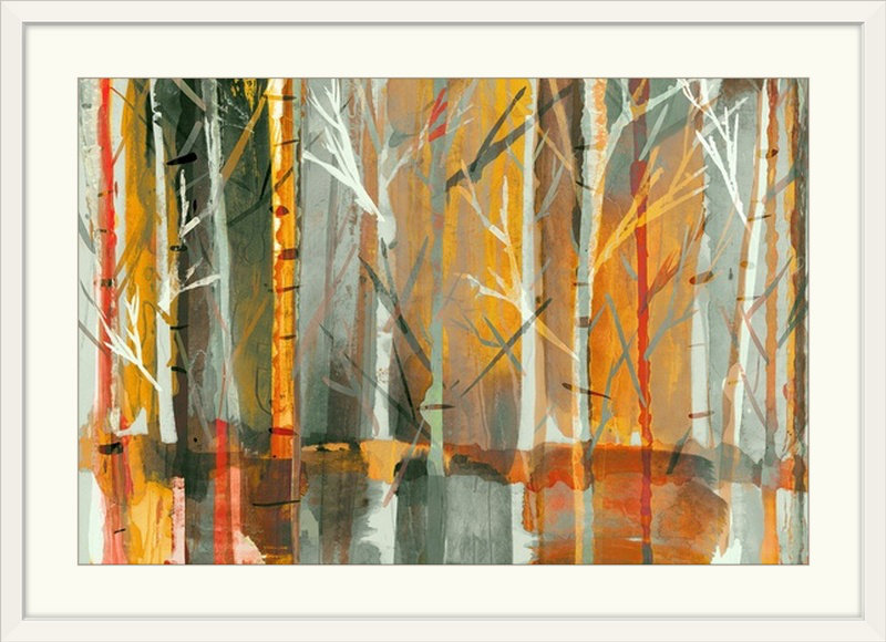 «Sunset» par Chay, reproduction d'art, Cadre blanc, H 32 po x l 44 po x P 1 po