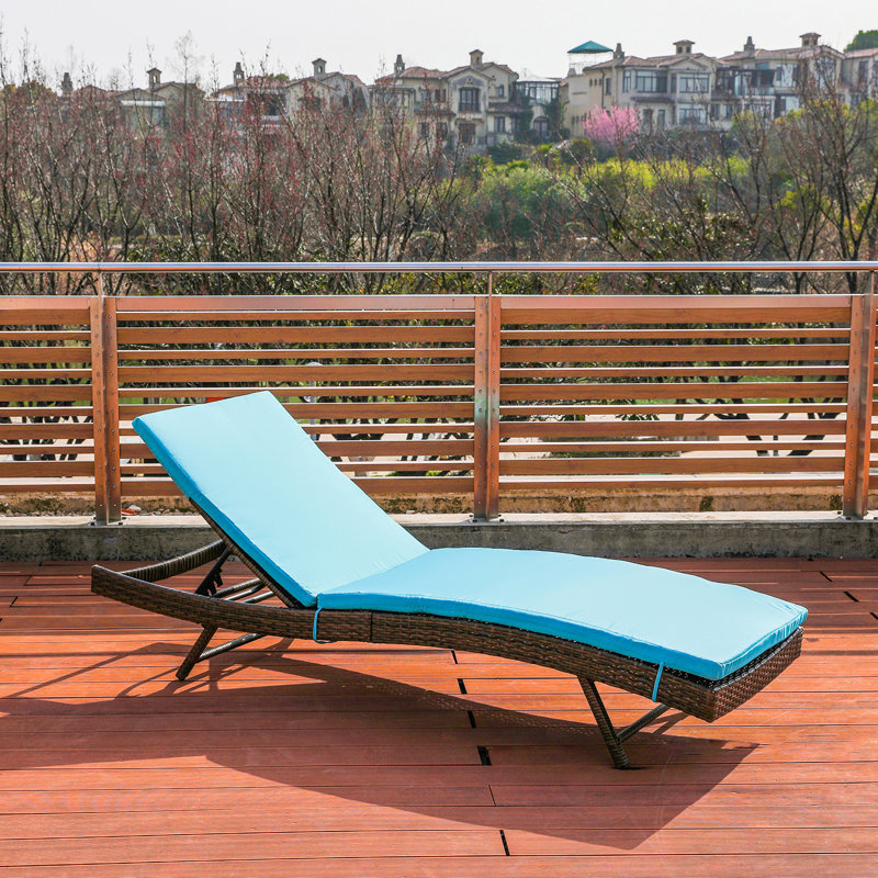Chaise longue en osier Dzamhur, Bleu