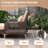  2PCS Wicker Loveseat & Storage Ottoman w/ 4-Level Backrest & Soft Cushion Beige-1784665455
