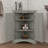 Triangular Corner Cabinet With Adjustable Shelves And Chic Doors-1413908225