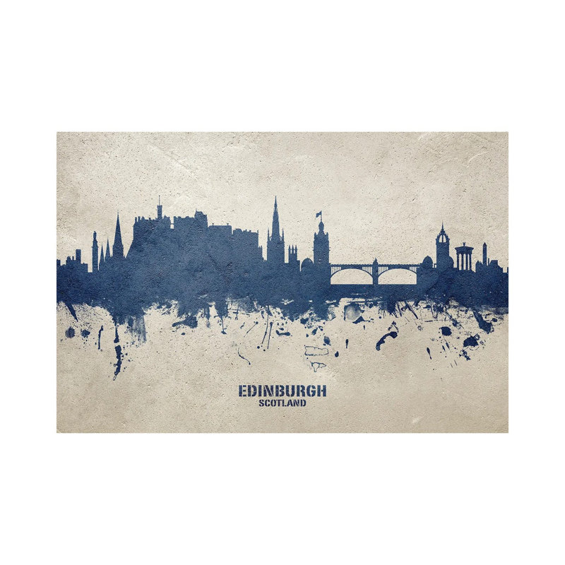 Edinburgh Scotland Skyline Concrete by Michael Tompsett - Wrapped Canvas Gallery-Wrapped Canvas Giclée
