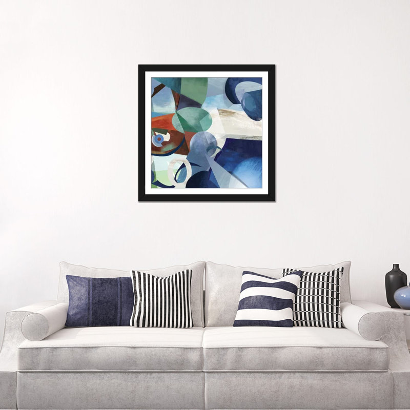 «Prism II», impression sur toile, Papier d'art encadré noir, Blanc, H 16 po x l 16 po x P 1 po