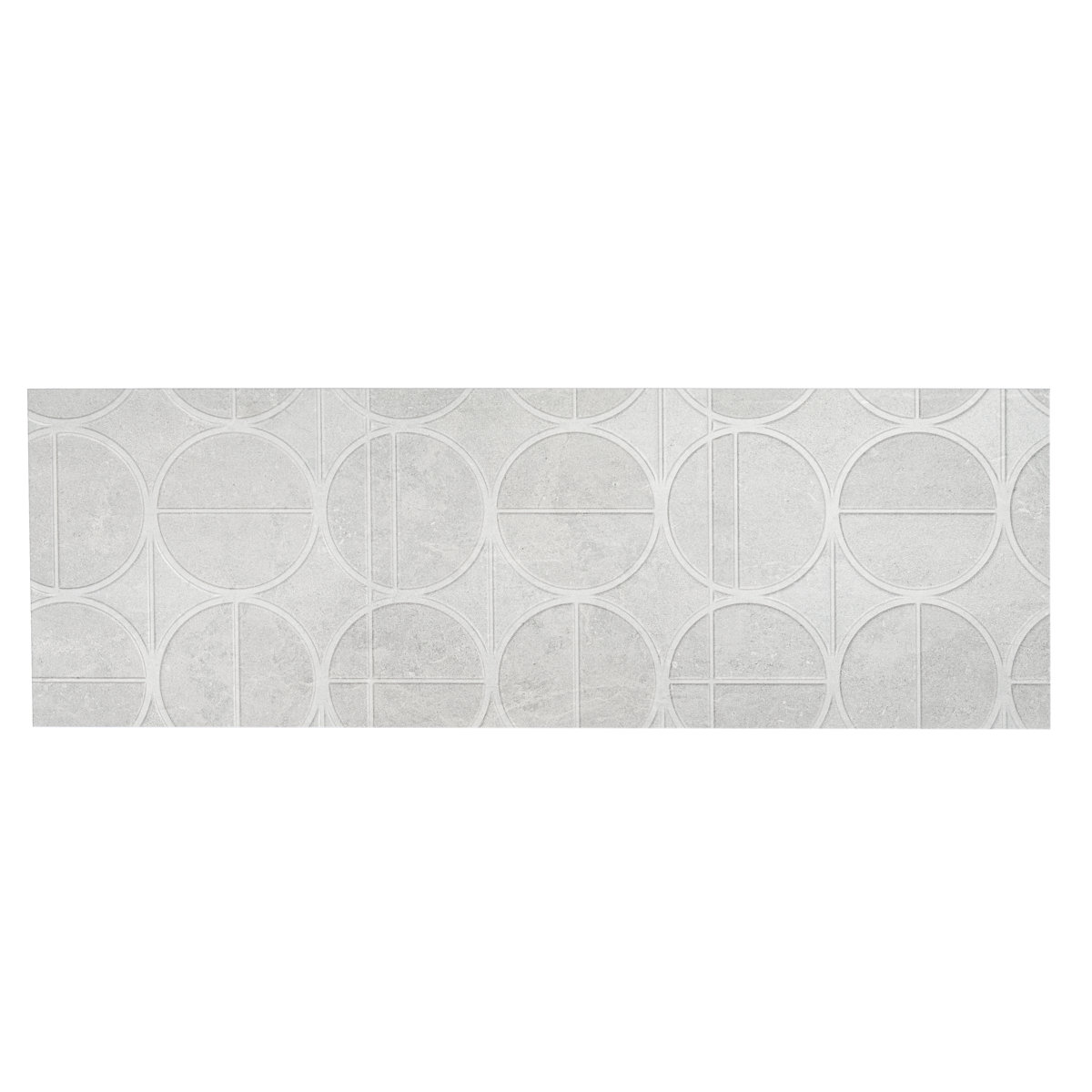 Apollo Tile Imprint 16x48 in. Soft Cloud White Matte Ceramic Concentric ...