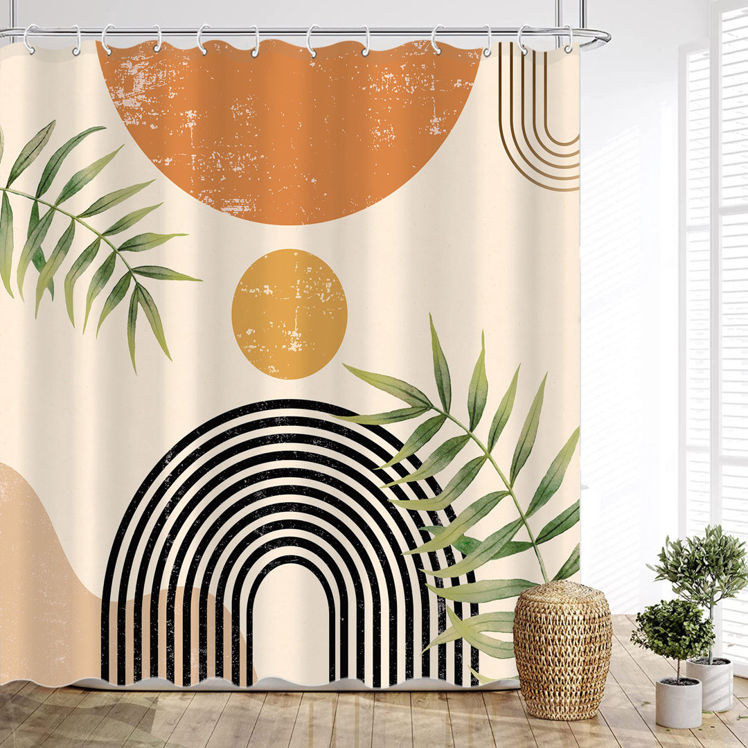 Polyester Blend Floral Shower Curtain with Hooks Included East Urban Home