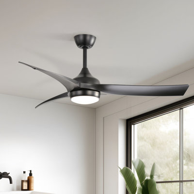 Nicola 52" 3-Blade Standard Ceiling Fan With Remote and Led Light