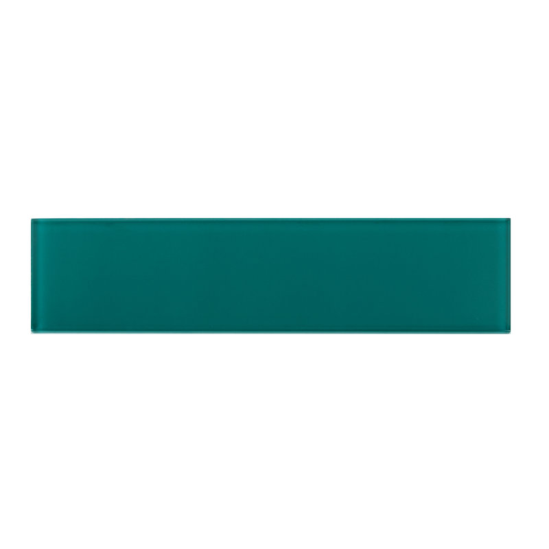 Quality Value Series 3" x 12" Straight Edge Glass Subway Tile, Teal