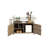 Outdoor Kitchen Island Wicker Bar Table with Wheels and Ice Bucket-1675026622