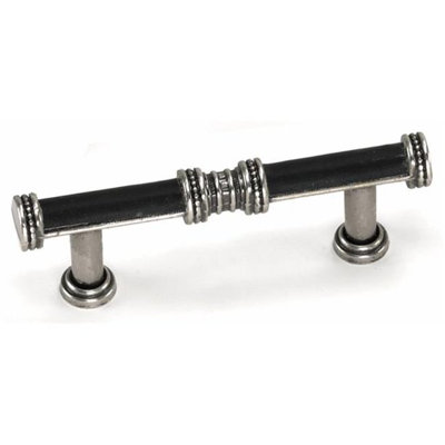 3" Sirocco Pull Black Leather with Silverado