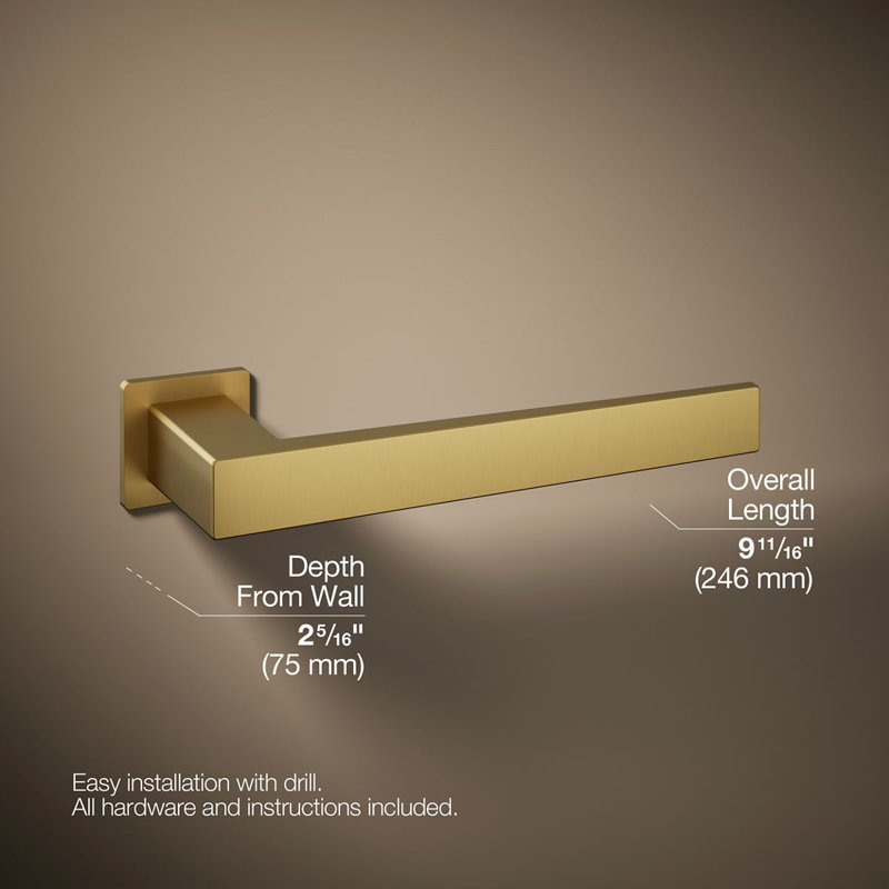 Towel Arm, Vibrant Brushed Moderne Brass