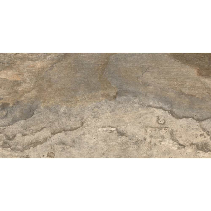 Wells Stone 12" x 24" Porcelain Stone Look Wall & Floor Tile, Multi Brown