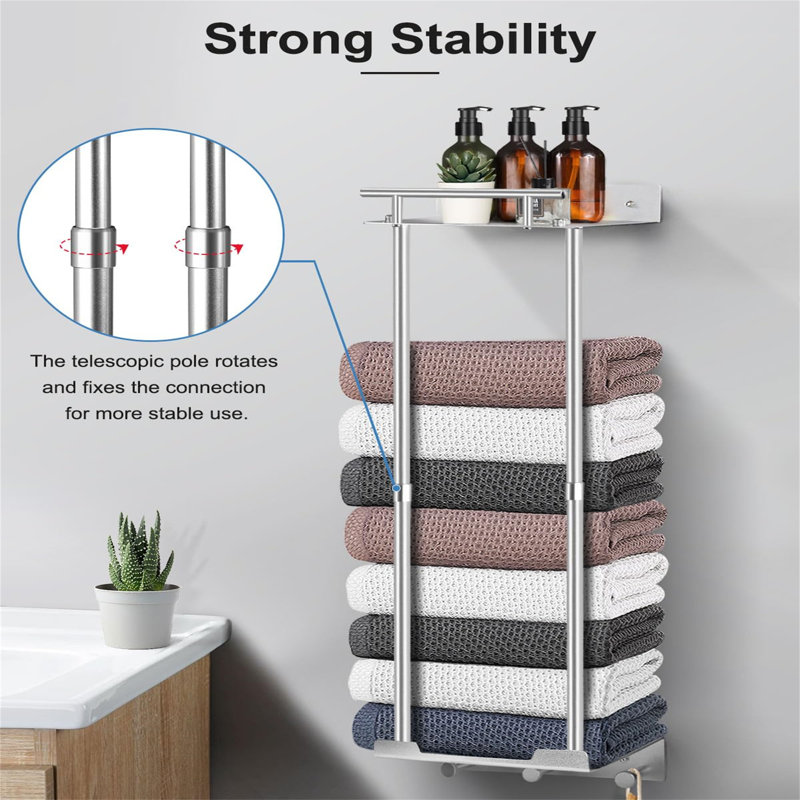 Beckemeyer 20 cm L Wall Mounted Towel Stand, Silver