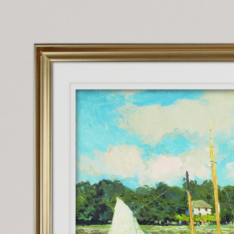 « japanese foot bridge » par claude monet print, Cadre doré, H 24 po x l 32 po x P 1,5 po