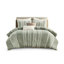 Housse de couette 100% coton à rayures blanches pour lit très grand / très grand avec garniture