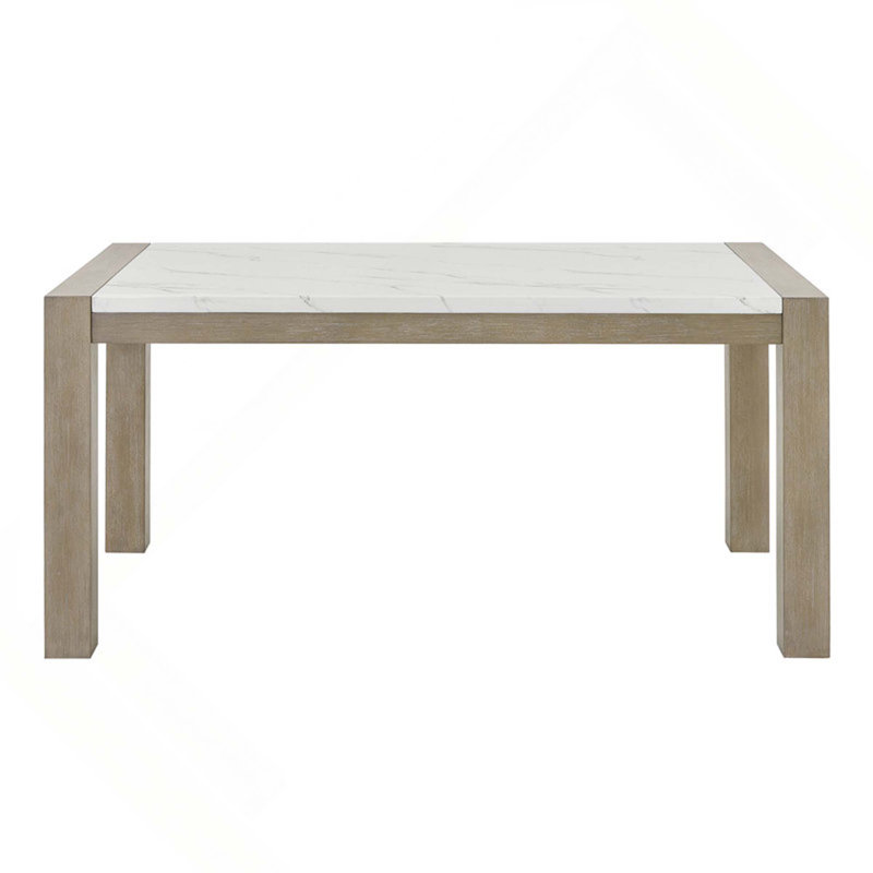 Ensemble de salle à manger 7 pièces, table rectangulaire de 66 pouces avec 6 chaises demi-tonneau