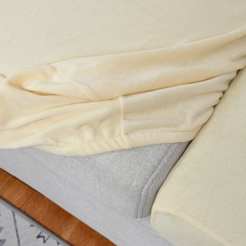 Housse pour canapé à coussins carrés/rectangulaires, Mélange de polyester beige