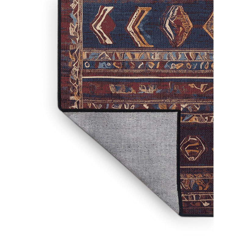 Machine Washable Black Area Rug, Rectangle 5' x 7'