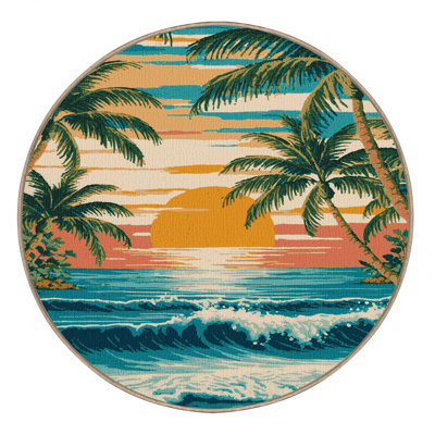  Tapis lavable Hawaiian Beach Scenes