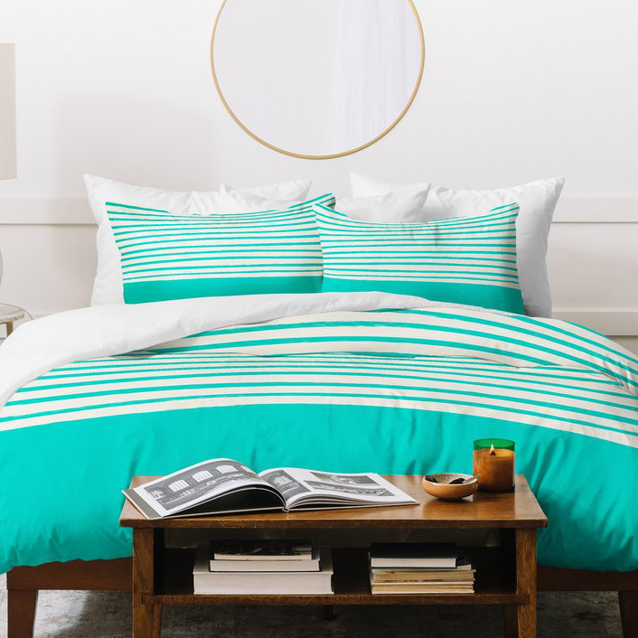Ensemble de housse de couette Leah Flores, Housse de couette simple + 1 taie décorative stan