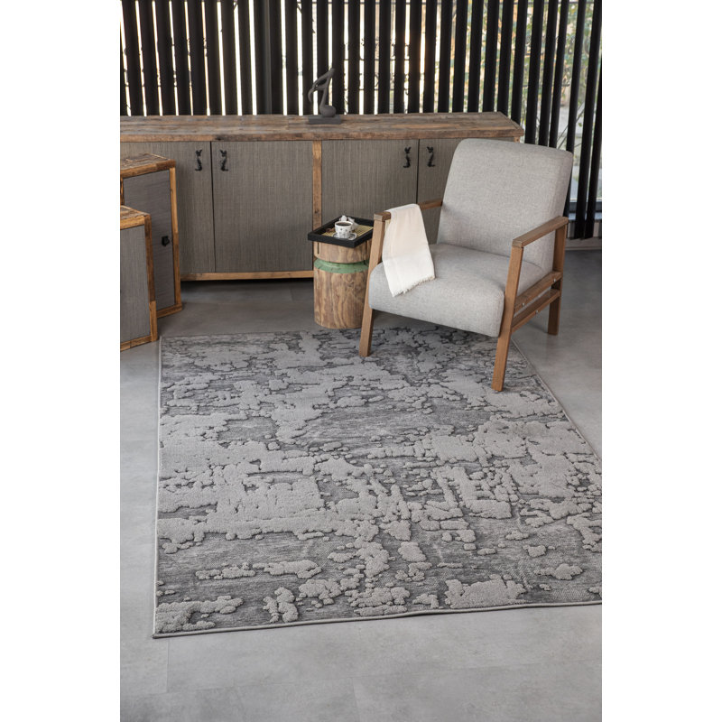Leong Collection Transitional Gray Geometric Area Rug, Rectangle 2' x 3'