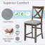 Ensemble de chaises à hauteur de comptoir pour 4 personnes, chaise de cuisine avec siège rembourré, tabouret de bar à hauteur de comptoir pour salle à manger-1124858410