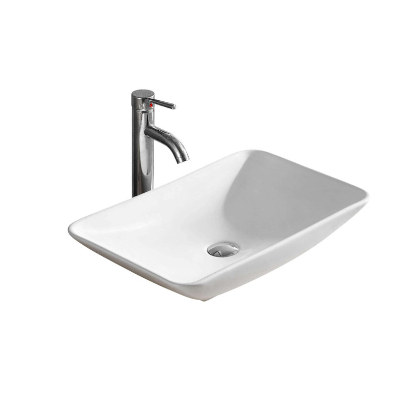 Modern Ceramic Rectangular Vessel Bathroom Sink