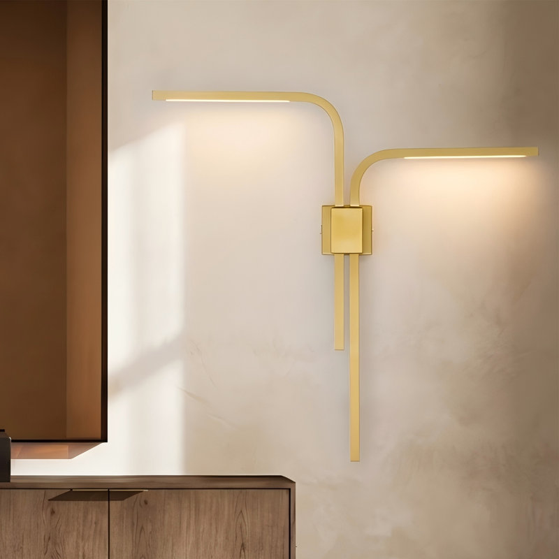 Modern LED Light Adjustable Task Wall Sconce, Gold