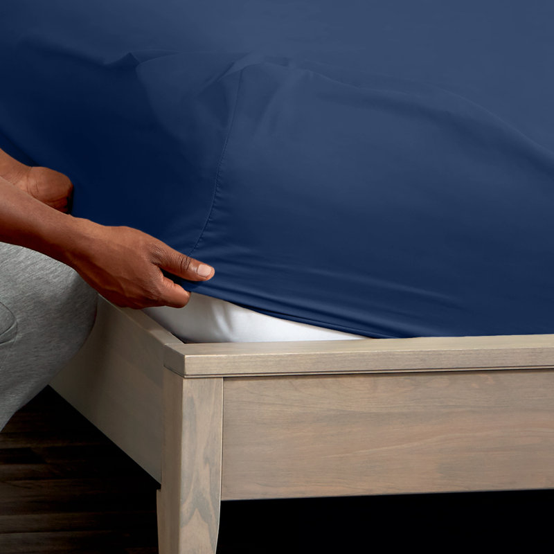 Extra Deep Microfiber Fitted Sheet, Twin XL Fitted Sheet, Dark Blue