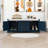 Storage Bench with 2 Drawers, 2 Cabinets and Removable Cushion for Entryway-1440841059