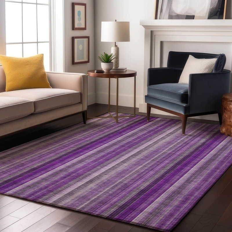 Tapis mauve Premium lavable à la machine 2 pi 6 po x 3 pi 10 po Cerrito AMF543, Rectangle 5 pi x 7 pi 6 po