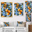 Jaune jaune bleu, citronniers, motif II - fruits, art mural-106126283-106126289