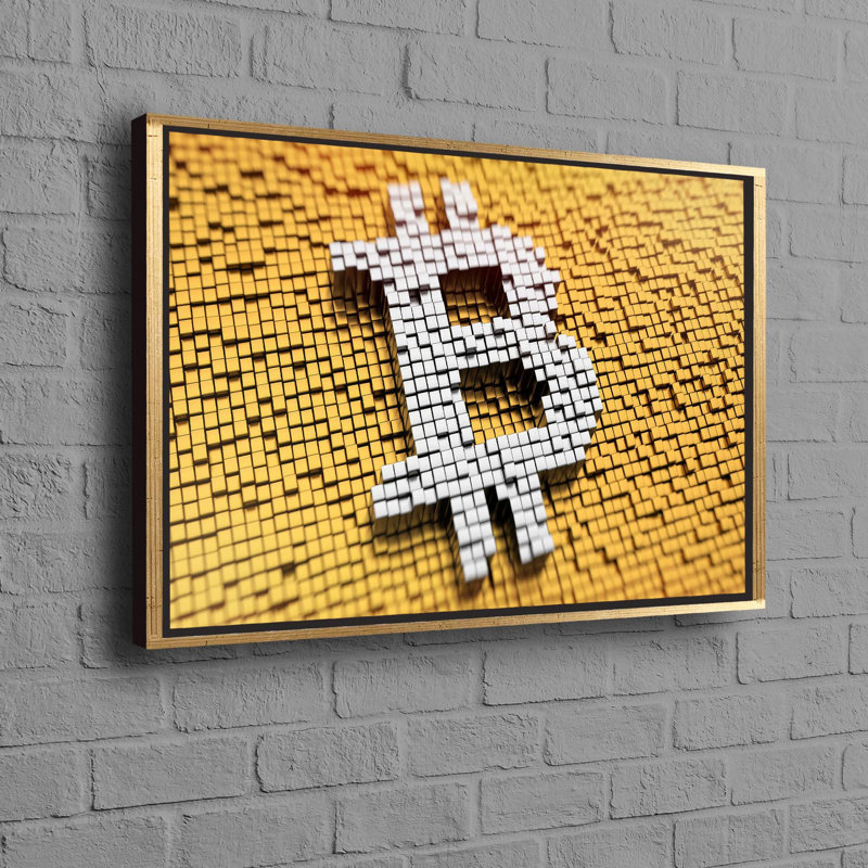 Modern Bitcoin Printed 3D Canvas as a Valentine's Day Personalized Gift Representing Crypto Money Ideal for Both