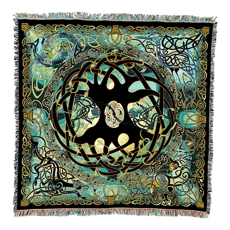 Celtic Harmony Tree of Life Cotton Throw - 54x54 Lap Blanket