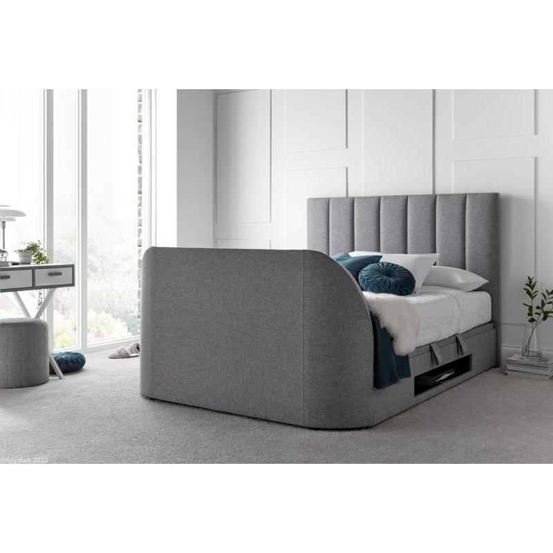 Leight Upholstered Ottoman Storage Bed, Double (4'6), Grey