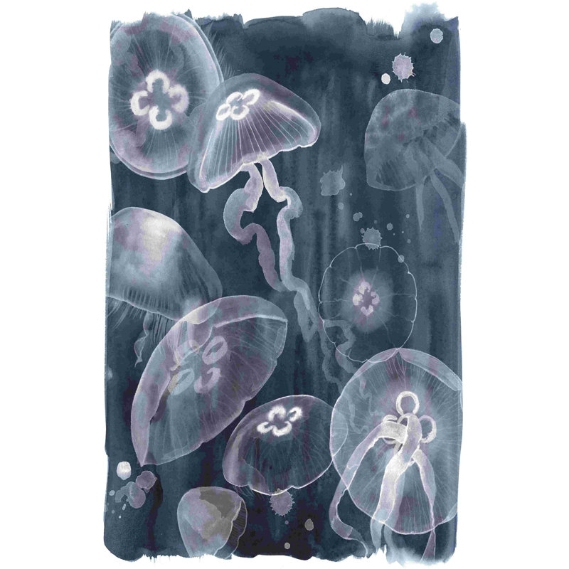 " Moon Jellies I " by Grace Popp Painting Print, 18" H x 12" W
