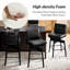 Tabouret de bar rotatif en simili cuir Lafrance avec coussin de dossier amovible et pieds en bois massif (ensemble de 2)-1289281087