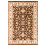High-Quality Hand-Knotted Brown And Beige Area Rug