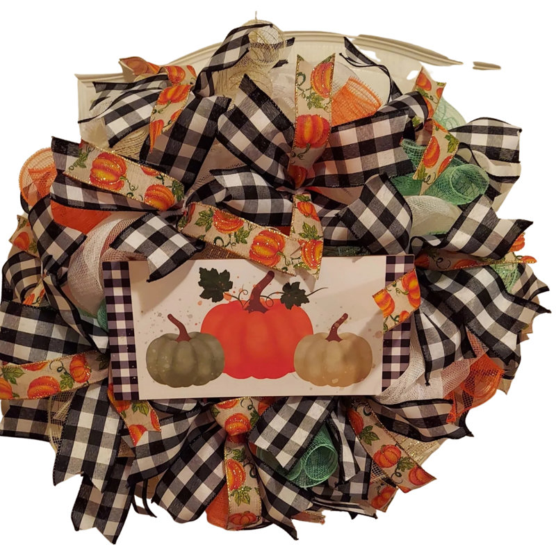 Faux Pumpkin & Gourds 24'' Wreath