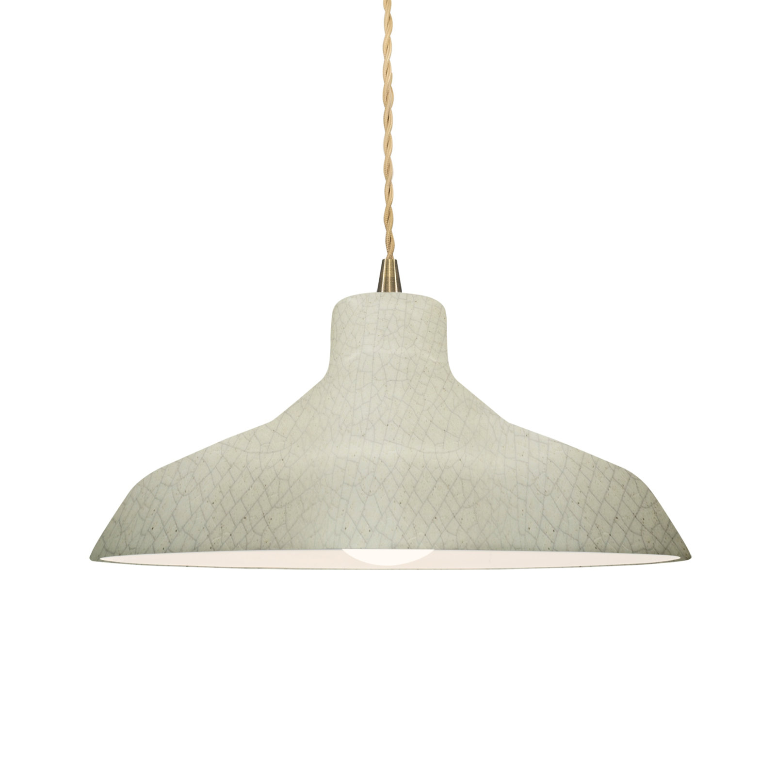 Fallon Dimmable Pendant, 6.25" H x 13.5" W x 13.5" D, Celadon Green Crackle, Antique Brass