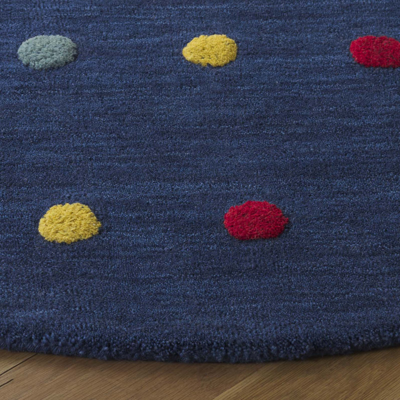Reon Hand Loomed 70% Wool, 20% Latex, 10% Cotton Rug, Round 5'