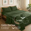 Draps en flanelle RUVANTI 100 % coton, taille Queen - Ensemble de literie 4 pièces, chaud, doux et respirant, poches profondes, double grattage, confortable en toutes saisons, vert olive-135290094-135290109
